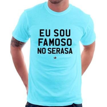 Imagem de Camiseta Eu sou famoso no Serasa - Foca na Moda, Azul claro, GGG