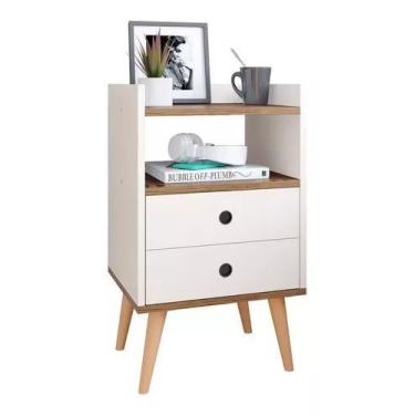 Imagem de Mesa De Cabeceira Retrô Dream Plus - Off White/Freijó  - MOVEBRINQUE