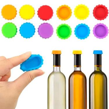 Imagem de Tampa De Garrafa De Silicone Cerveja E Vinho Kit 12 Unidades - Things 