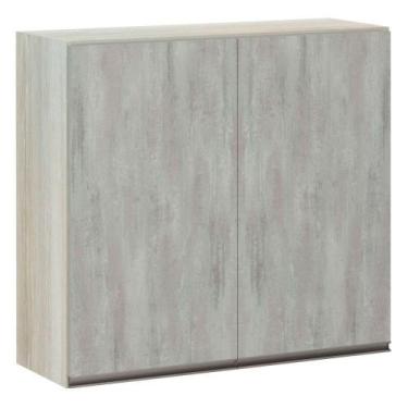Imagem de Armário Luciane 80cm 2 Portas Luci Legno Crema C/Concreto - LUCIANE MÓ