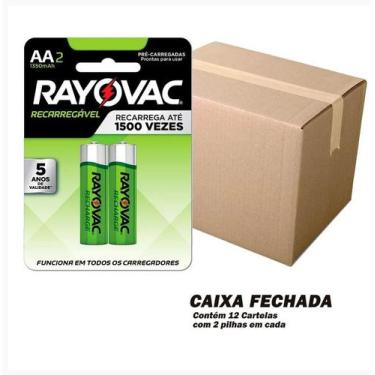 Imagem de Pilha Recarregável Econômica AA -Caixa c 12 Cartelas de 2 un cada (Tot