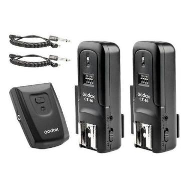 Imagem de Rádio Flash 16 Canais com Transmissor + 2 Receptor para Flashes Estúdi