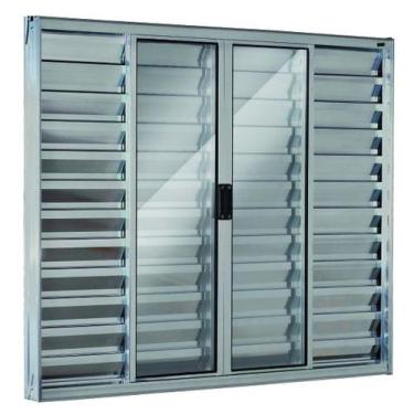 Imagem de Janela Veneziana 6 Folhas 1,00x1,50 Aluminio Brilhante Sem Grade - ALL