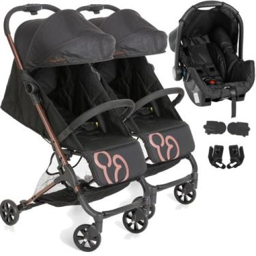 Imagem de Carrinho para Gemeos com Bebe Conforto Galzerano Duolee Cobre