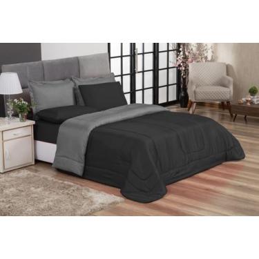 Imagem de Kit Edredom Casal Queen  Jogo de Lençol 06 peças Dupla Face Casa Dona,