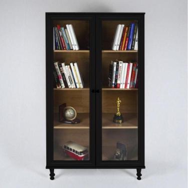 Imagem de Armário Multiuso 2 Portas de vidro Ditália E-957, Preto