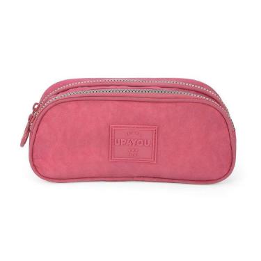 Imagem de Estojo Escolar Up4You Zíper Duplo Tecido Crinkle Vinho