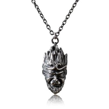 Imagem de HOFOYA Colar Black Myth Wukong Game Trendy Merch Stuff Presentes, Qi Tian Da Sheng Sun Wukong, Pingente de Aço Inoxidável, Pingente Vintage Monkey King, Correntes de 61 cm., Large, Aço inoxidável, Sem