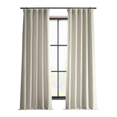 Imagem de HPD Half Price Drapes Cortinas italianas de linho sintético para quarto 127 x 213 cm (1 painel), FLCH-FM20106-84, creme de pergaminho