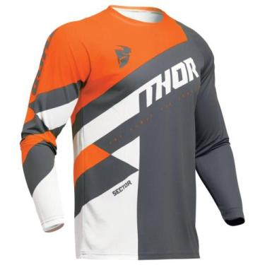 Imagem de Camisa Thor Sector Checker, Cinza, Laranja, M
