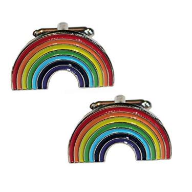 Imagem de Abotoaduras esmaltadas de metal transgêneo bisexual LGBT Rainbow Pride lésbicas