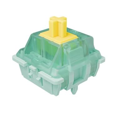 Imagem de Interruptores de teclado Gateron Jade Yellow Pro, linear 55 gf RGB LED pré-lubrificado com 5 pinos para teclado mecânico (108 peças)