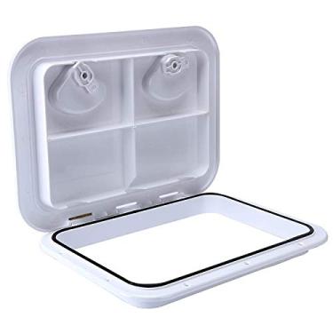 Imagem de Escotilha de barcos para deque marítimo YaeMarine com alçapão de acesso e tampa 17-1/4" x 12-3/8" -RV- Branco (440 mm x 315 mm) (BK-0053)