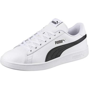Imagem de PUMA Tênis unissex adulto Smash v2 NBK, Couro branco e preto, 5