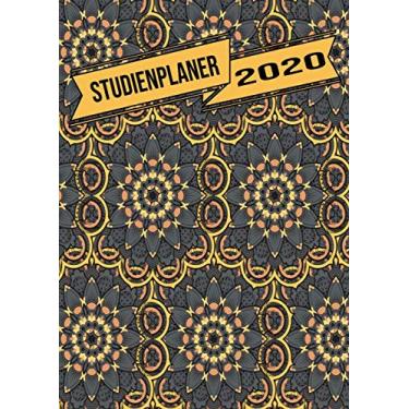 Imagem de Studienplaner 2020: Wochenplaner zum notieren, organisieren und planen DIN A4. Kalender/Terminkalender/Monats- / Tagesübersicht/Kontakt- / ... / Design : Mandala Bunt Schön Orange Gelb