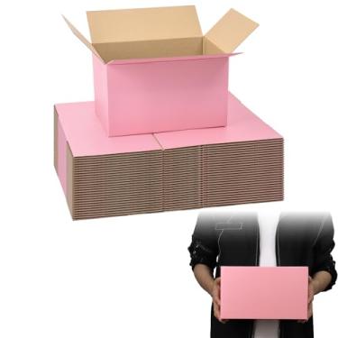 Imagem de FORBFAN caixas de remessa rosa 10 x 7 x 6 polegadas, 30 pacotes de caixas de papelão ondulado para embalagem, caixas de correio para pequenas empresas