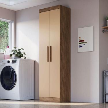 Imagem de Armário Multiuso Charlotte 2 Portas 1 Gaveta 100% Mdf Castanho/Nude - Doripel