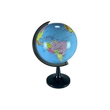 Imagem de Globo Terrestre Giratorio Mesa Mapa Mundi Político Escolar 14,2 cm Eixo Com Medidor Geopolítico Escolar e Decoração