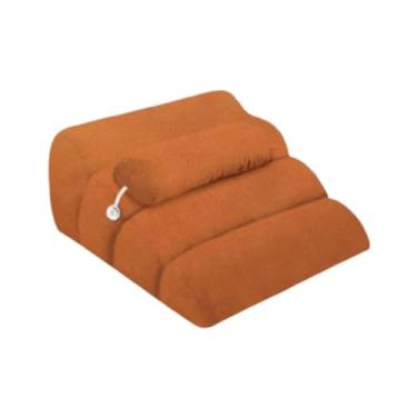 Imagem de WeiLaiKeQi Travesseiro facial para baixo, suporte para pernas, multifuncional, ergonômico, cabeceira, travesseiro em cunha para assistir filmes, Laranja