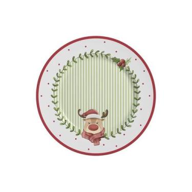 Imagem de Pratos Sobremesa Brancos Alleanza Cerâmica - Jogo 6 - 21cm