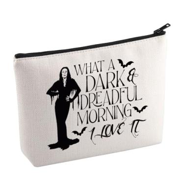 Imagem de KUIYAI Bolsa de maquiagem da série AD Family TV Merchandise Morticia presente para fãs de filmes de terror presente com uma manhã escura e terrível Love It bolsa cosmética, Dark & Dreadful Mup, Bolsa