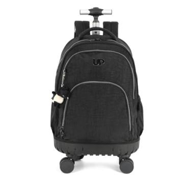 Imagem de Mochila Escolar Notebook Carrinho Rodinhas 360 Graus Chaveiro Pelucia Up4you MC49155UP (Preto)
