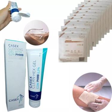 Imagem de Kit 01 Gel Limpeza 100g + 10 Curativos Alginato Calcio 10x10 - Vitamed