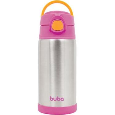Imagem de Garrafa térmica Infantil Inox Canudo Silicone Buba, Rosa