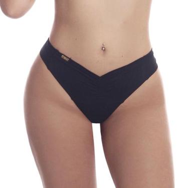 Imagem de Calcinha de Biquíni Levanta Bumbum Fio Duplo - Estigma, GG, Preto