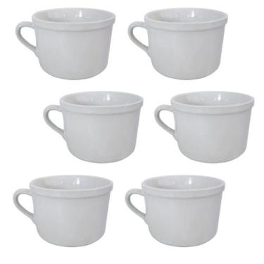 Imagem de Xicaras cha de porcelana branca conjunto com 6pçs 150ml - RR PORCELANA