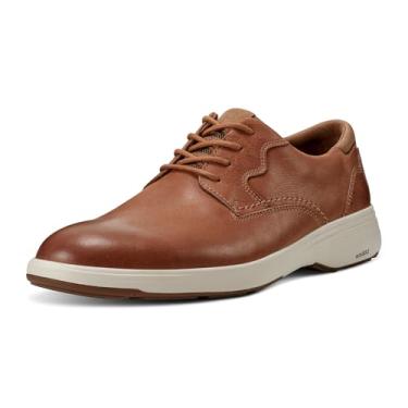 Imagem de Rockport Noah Sapato Oxford masculino de bico liso, Couro caramelo, 43