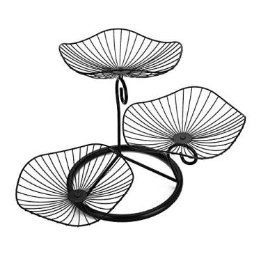 Imagem de OwnMy Suporte decorativo de cesta de frutas de 3 camadas, tigela de frutas de ferro, suporte de frutas de arame de metal, suporte de mesa, suporte de bancada para legumes, pão, lanche, tigelas