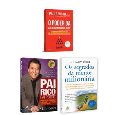 Imagem de Kit de Livros Pai Rico, Pai Pobre + Os Segredos Da Mente Milionária + 