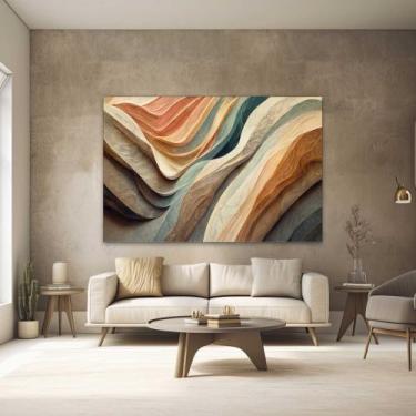 Imagem de Quadro Decorativo para Quarto Sala Abstrato Moderno Horizontal Grande 