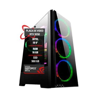 Imagem de Pc gamer Intel i9 9 RTX 3050 8GB Memória 16GB RAM SSD 960GB - Tech Fus