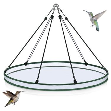 Imagem de FoldTier Coletor universal de sementes de pássaros selvagens, plataforma pendurada, bandeja coletora de sementes de pássaros para comedouros de beija-flor, alimentador de abelhas, acessórios de jardim