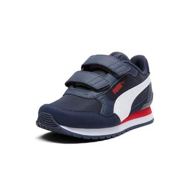 Imagem de PUMA Tênis infantil unissex St Runner Hook and Loop, Nylon azul marinho Ss25, 12 Little Kid