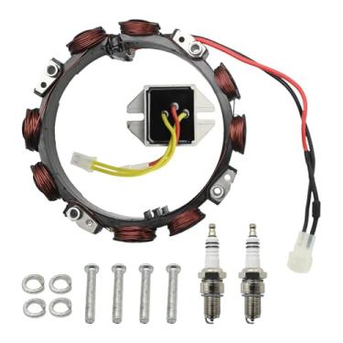 Imagem de VIKKSAER Circuito duplo do estator do alternador 592831, substituição para Brigs-Straton 215802 215805 215807 161430 161432 161432 161437 motor de cortador de grama, substitui 696459 393474 699 1063