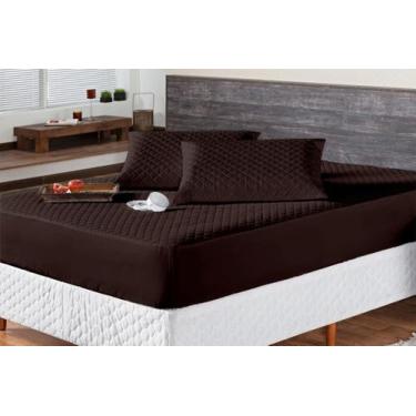 Imagem de Protetor de Colchão Impermeável Matelado Branco para Cama Casal Box Mi