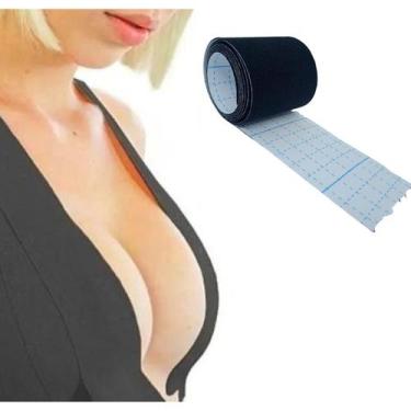 Imagem de Adesivo Empina Peito Fita Original Preto Bege 5cm X 01 Metro - Preta -