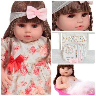 Imagem de Bebê Tipo Reborn 100% Vinil Siliconado Realista + Vestido - Cegonha Re