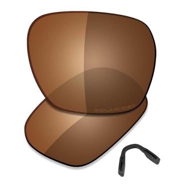 Imagem de SAUCER Lentes de reposição premium e protetores de nariz para óculos de sol Oakley Parlay OO4143 High Defense - marrom âmbar polarizado