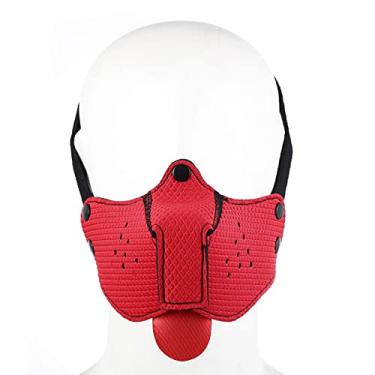 Imagem de QUYUWOWO Capuzinho de cachorro de neoprene com capuz de focinheira (vermelho)