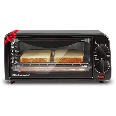 Imagem de Torradeira de Bancada para 2 fatias com Temporizador de 15 Minutos 110V 650W Elite Gourmet ETO236, Preta
