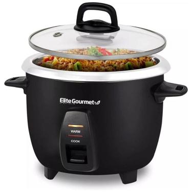 Imagem de Panela Elétrica de Arroz, 2,3 L, 400W, preta, 110v, ELITE GOURMET ERC 2010B, Preto