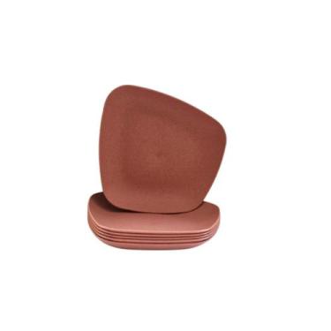 Imagem de Kit 06 Pratos Plastico Duro Resistente Sobremesa Rosa - Azzu