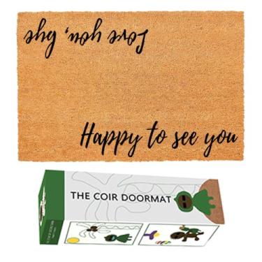 Imagem de FWARMBS Capacho Coir Happy to See You Love You, Bye - 60 x 40 cm - Estilo moderno - Resistente à água - Feito à máquina - Retangular - Interior e Exterior - Apenas limpeza local