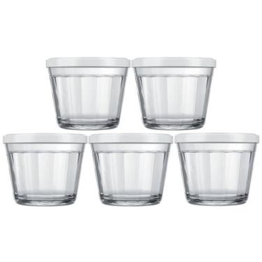 Imagem de 5 Tigelas De Vidro Americano Com Tampa 350ml Nadir - NADIR FIGUEIREDO