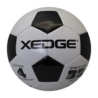 Imagem de XEDGE Bola de futebol tamanho oficial, bola de treinamento tamanho 5 para meninas, meninos, adolescentes, adultos, costurada à máquina para brincar em ambientes internos e externos (preto e branco