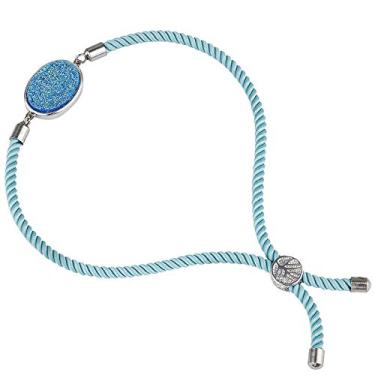 Imagem de Pulseira Nupuyai com pedra de quartzo de cristal drusa para homens e mulheres, bracelete ajustável de amizade para unissex Multicor